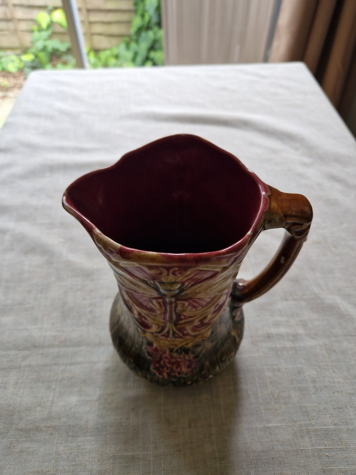 Rare Frie Onnaing French Majolica Butterfly Pitcher c.1870-1900
