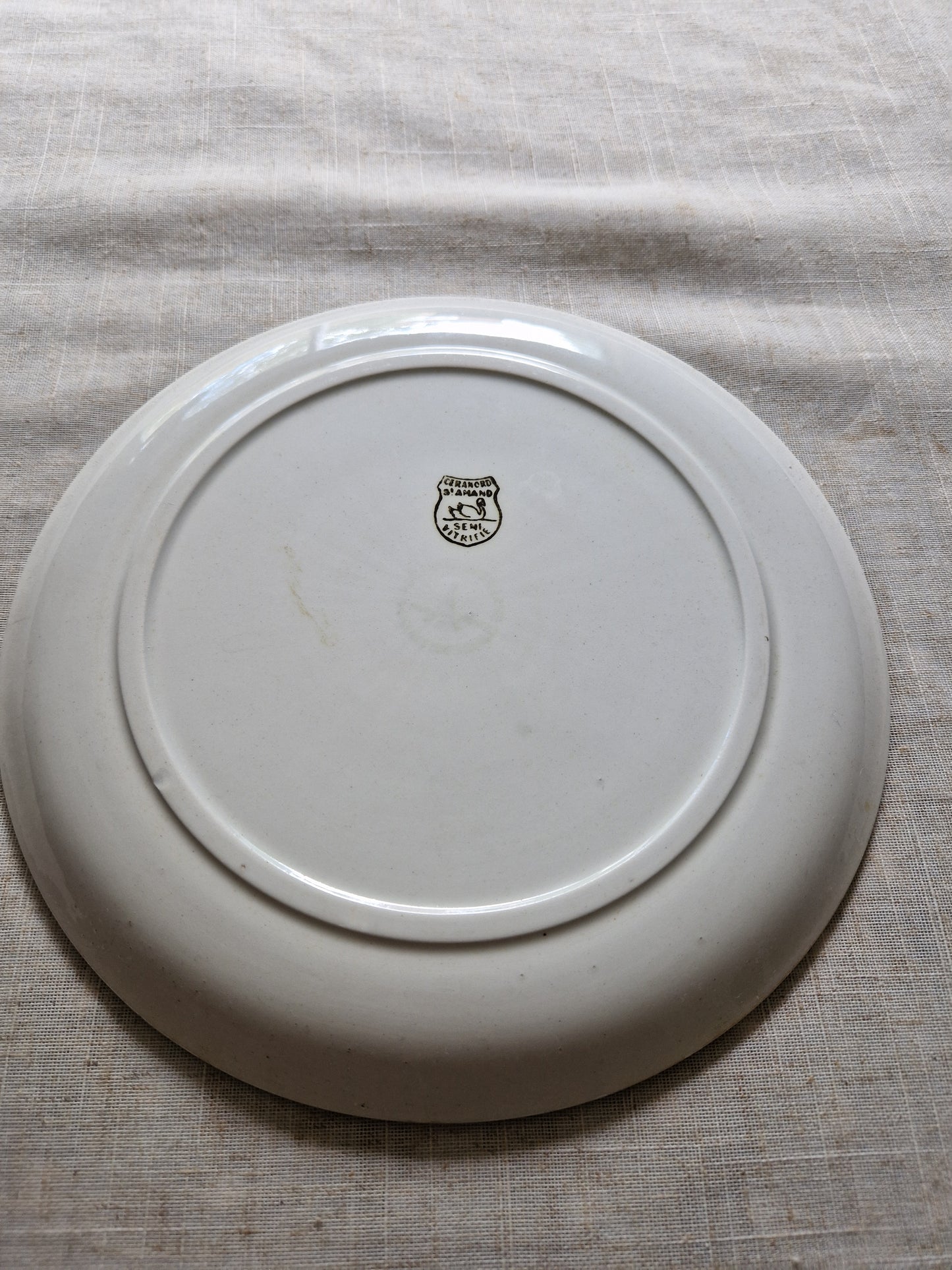 Antique French Ceranord St Amand Porcelain Plate - Japanese-Inspired Design