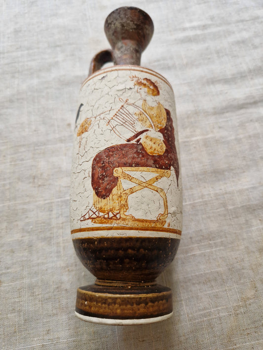 Museum Copy Ancient Greek Attic White-Ground Lekythos - Classical Period Oil Flask Reproduction